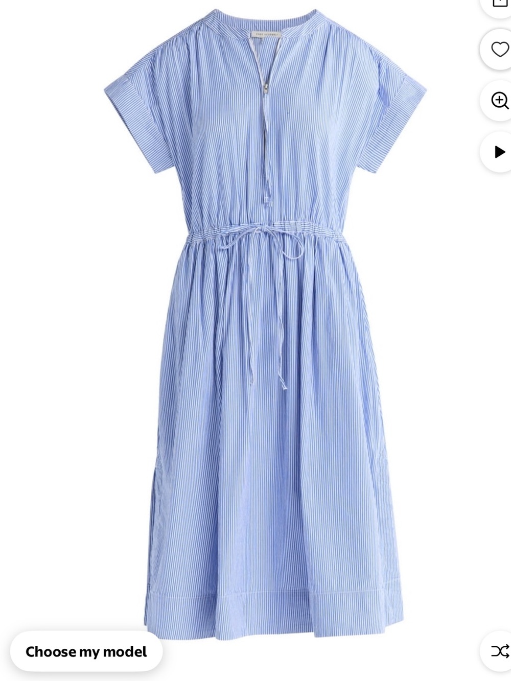 Blue and White Pinstripe Button-Up Shirt